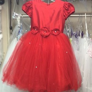 Red dress silk and tulle